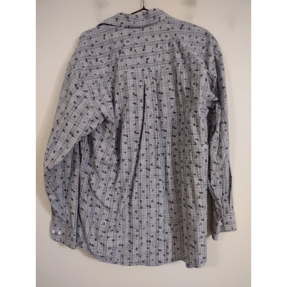 Vintage Wrangler rodeo Shirt Men Large Floral Blue Gray Casual Button Up western - Picture 2 of 6